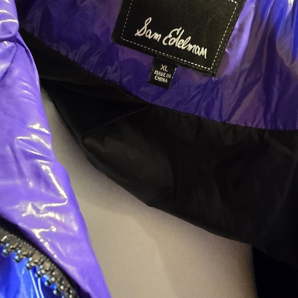 Sam Edelman Shiny Purple Puffer Jacket - Picture 4 of 6